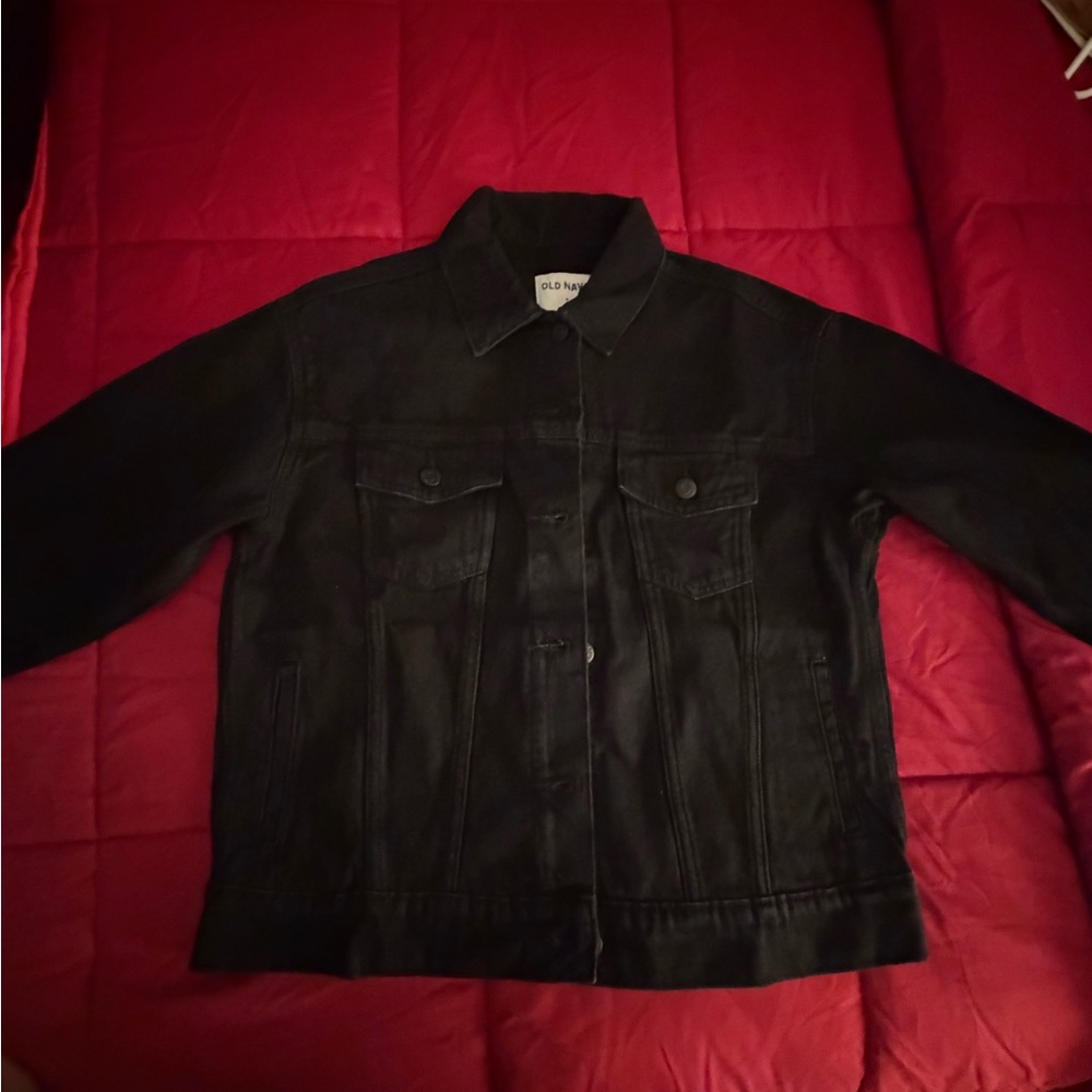 Old Navy Black Men’s Denim Shirt Jacket - Picture 3 of 4